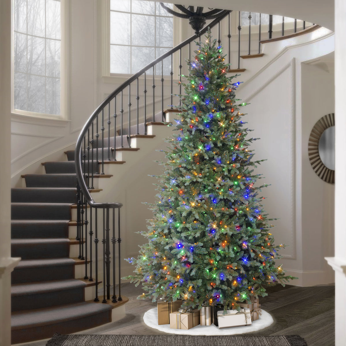 9' Pre-Lit Linden Fir Artificial Tree with 750 Dual-Color LED Lights ...