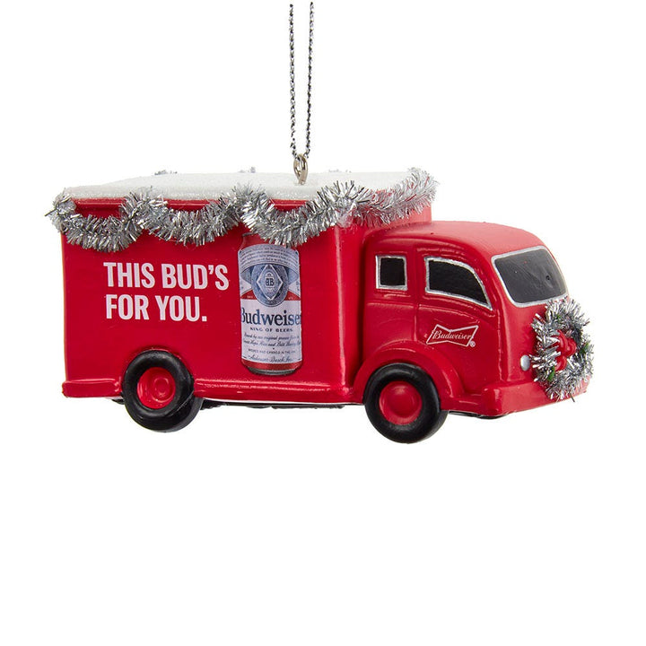 Budweiser Red Truck with Garland Ornament #AB1221