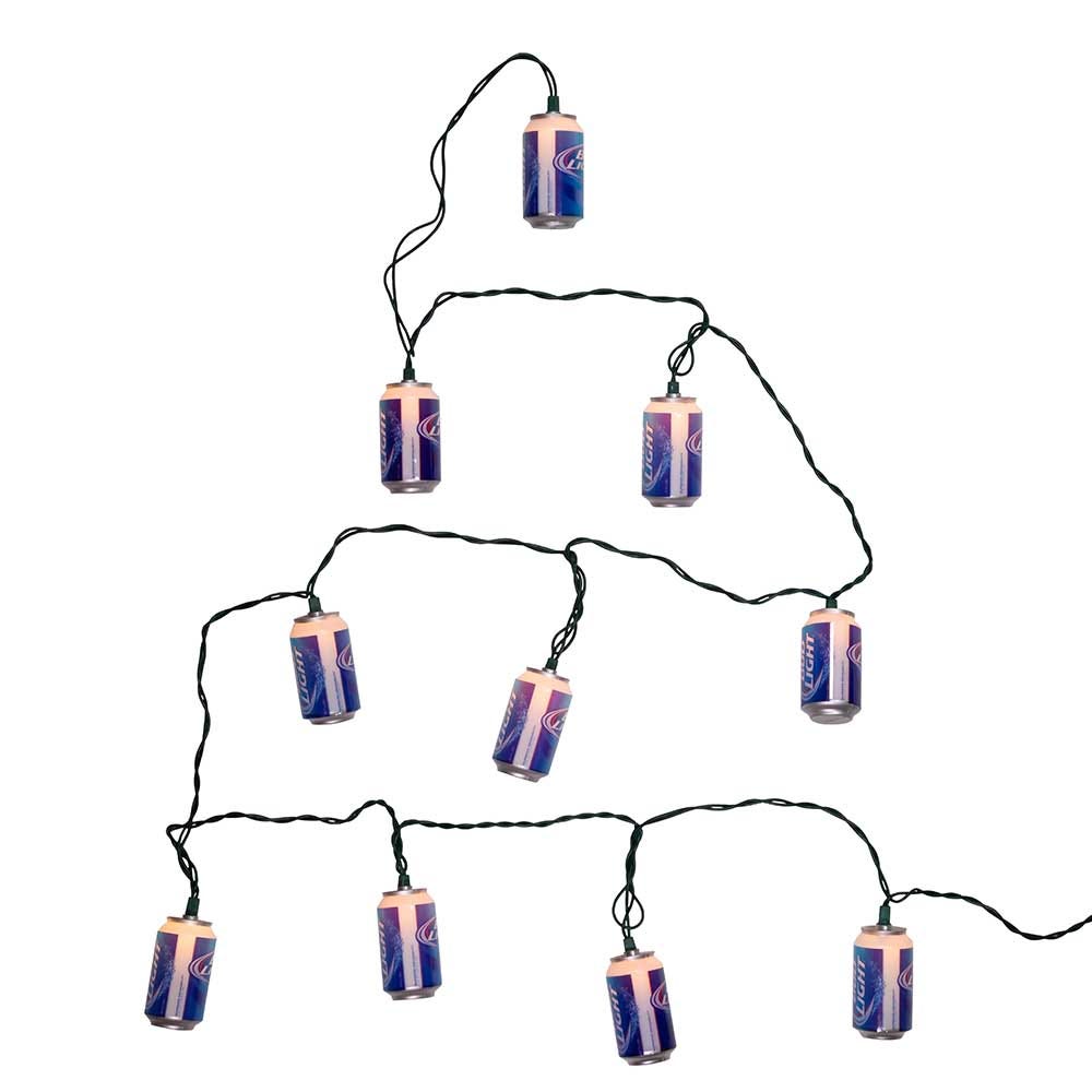 Kurt Adler 10-Light Bud Light Beer Can New Logo Light Set