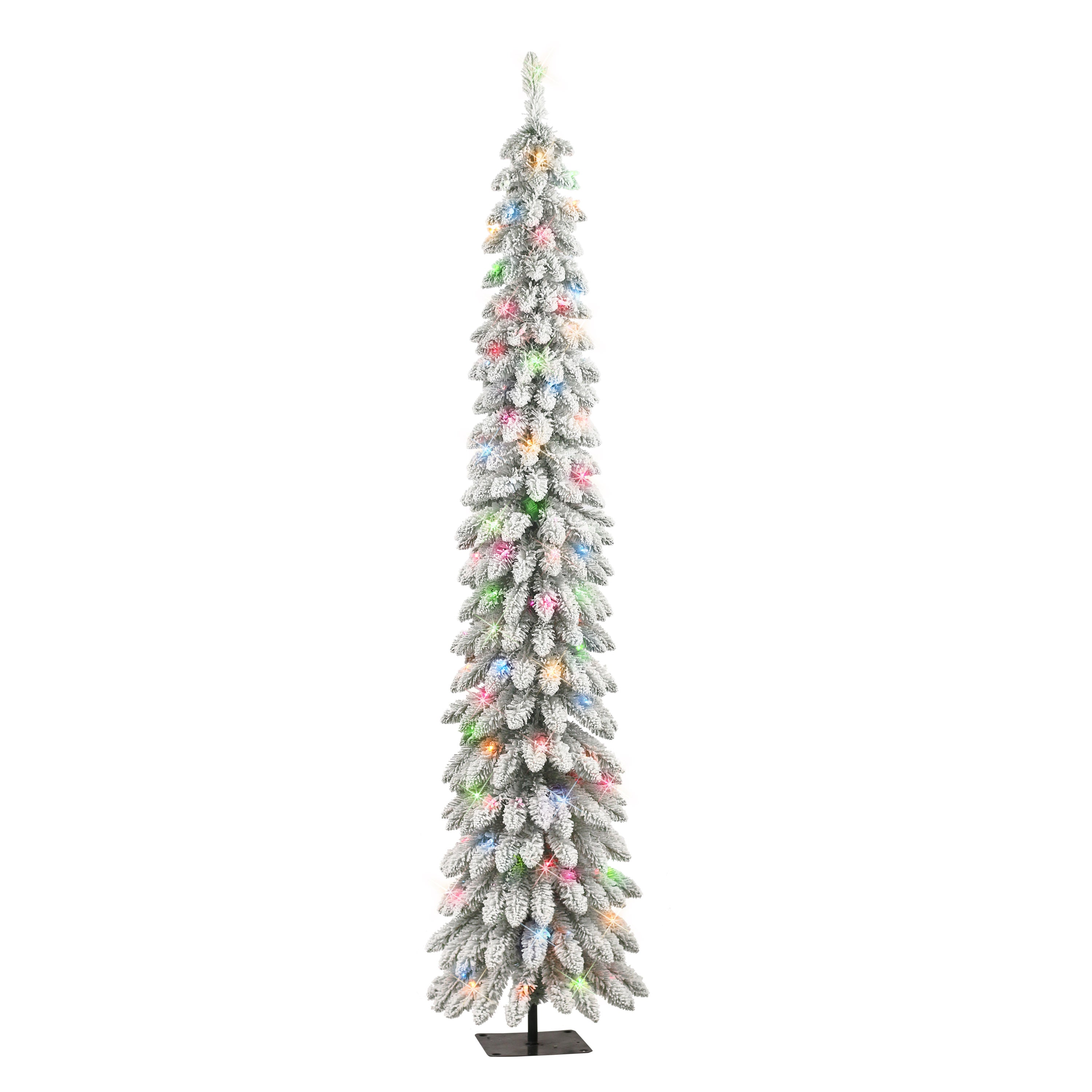 7 ft Pre-Lit Flocked Artificial Alpine Pencil Tree 01063A-TFP70M15