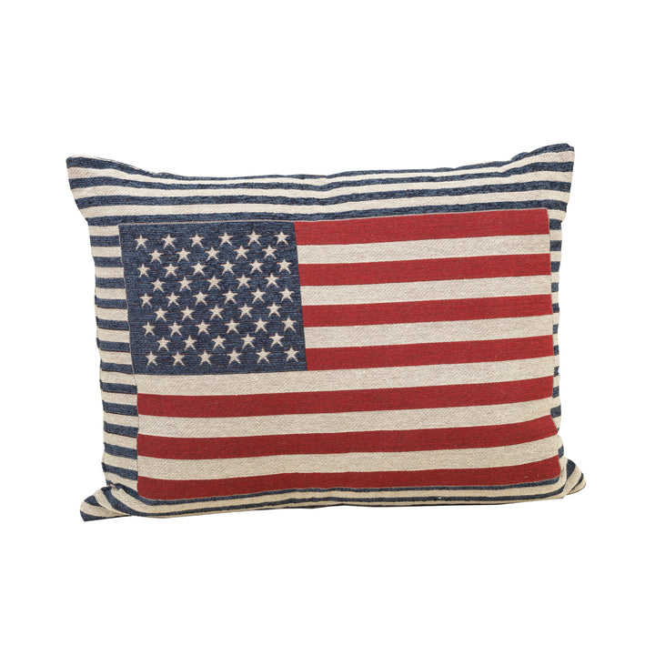 23.6 Inch Jacquard Patriotic Flag Throw Pillow 2255640EC