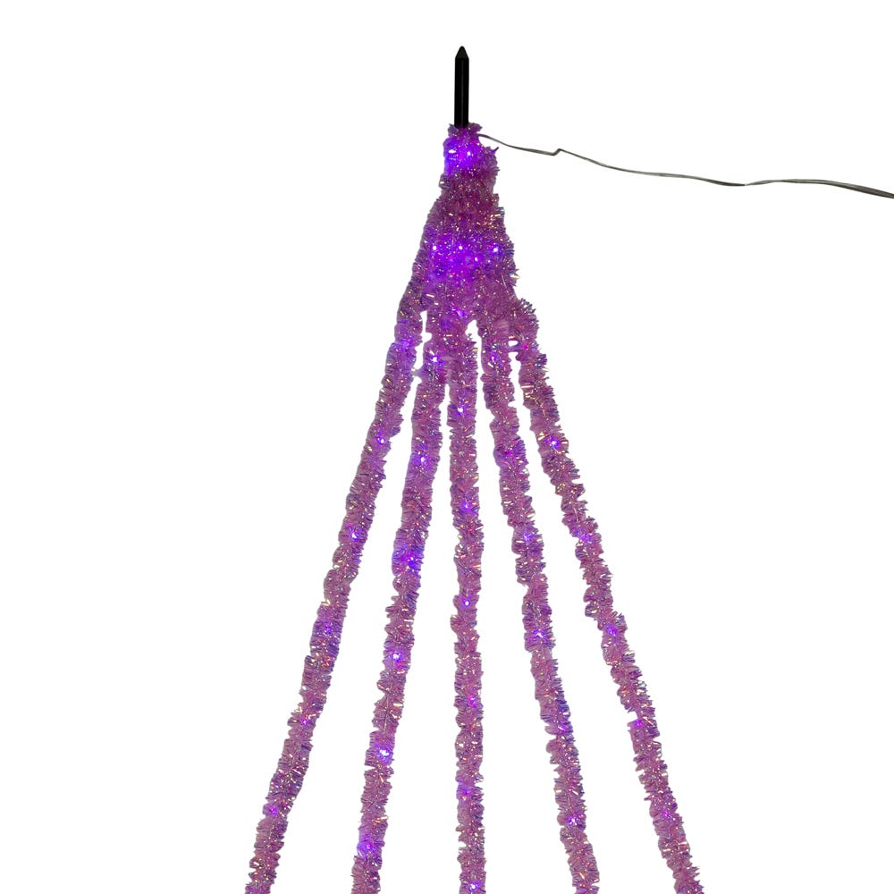 Kurt Adler 6.5-Foot Purple Iridescent Tinsel Cascade Light Set AD1001PUPU