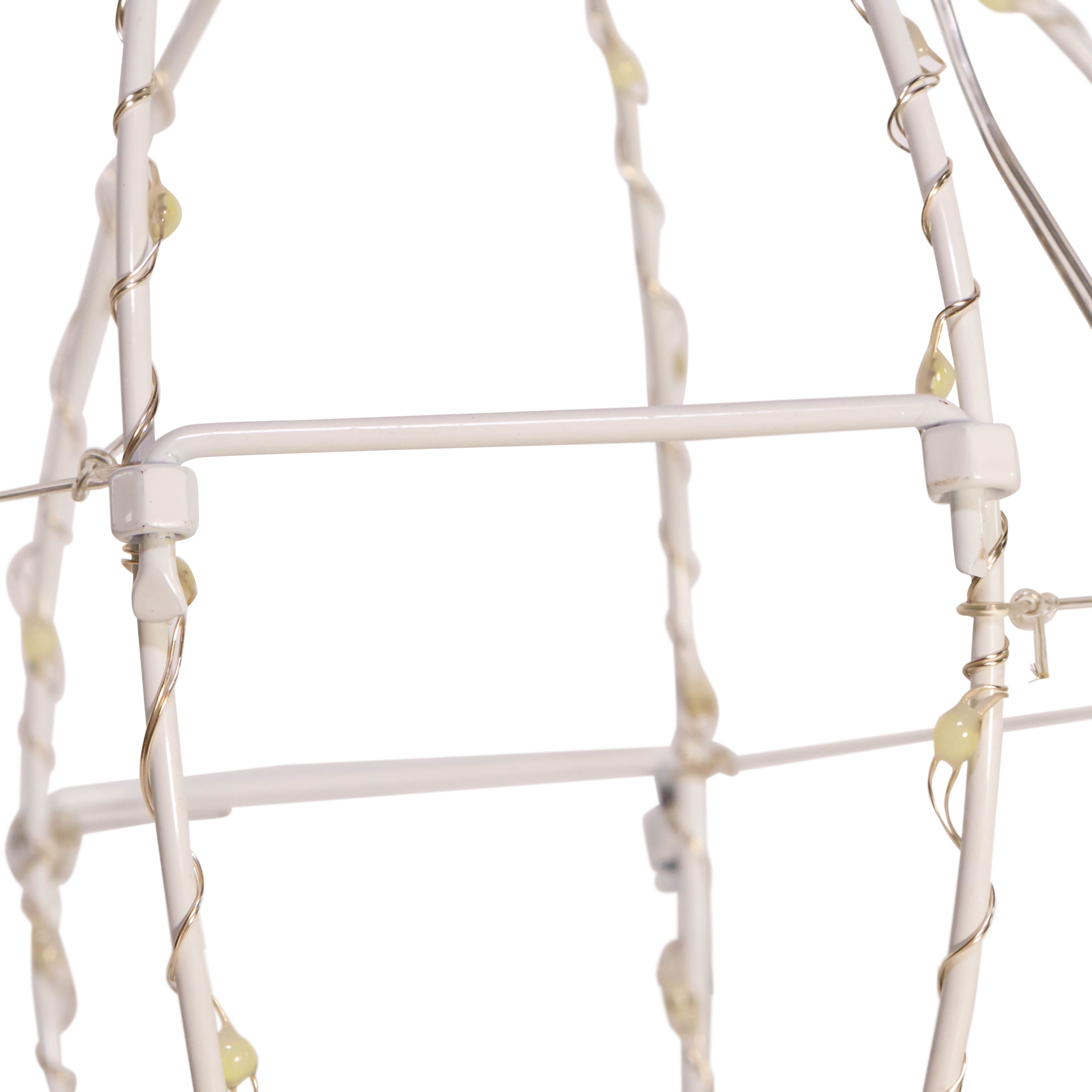 Kurt Adler 12-Inch Cool White Superbright LED Clear Wire Foldable Metal Sphere