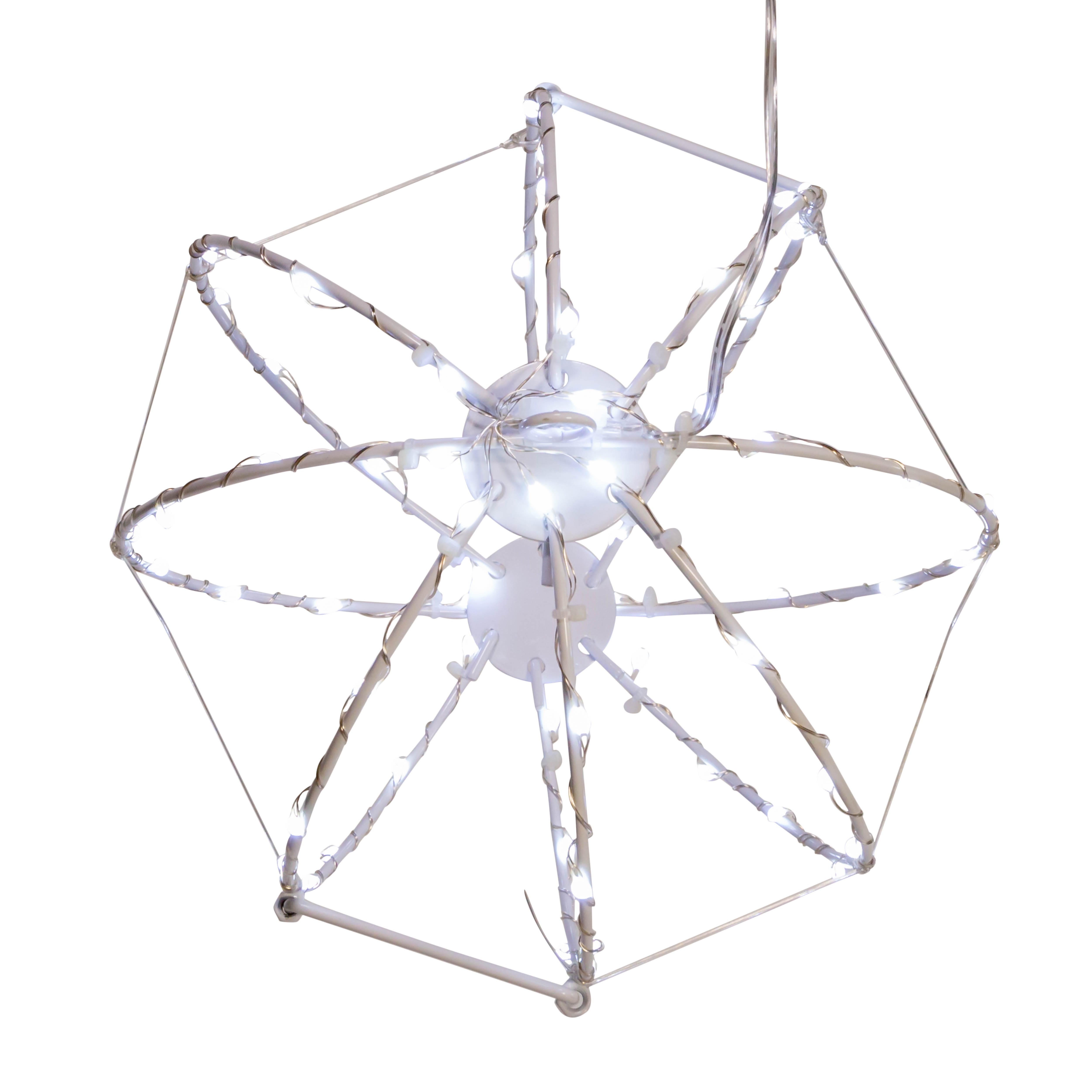Kurt Adler 12-Inch Cool White Superbright LED Clear Wire Foldable Metal Sphere