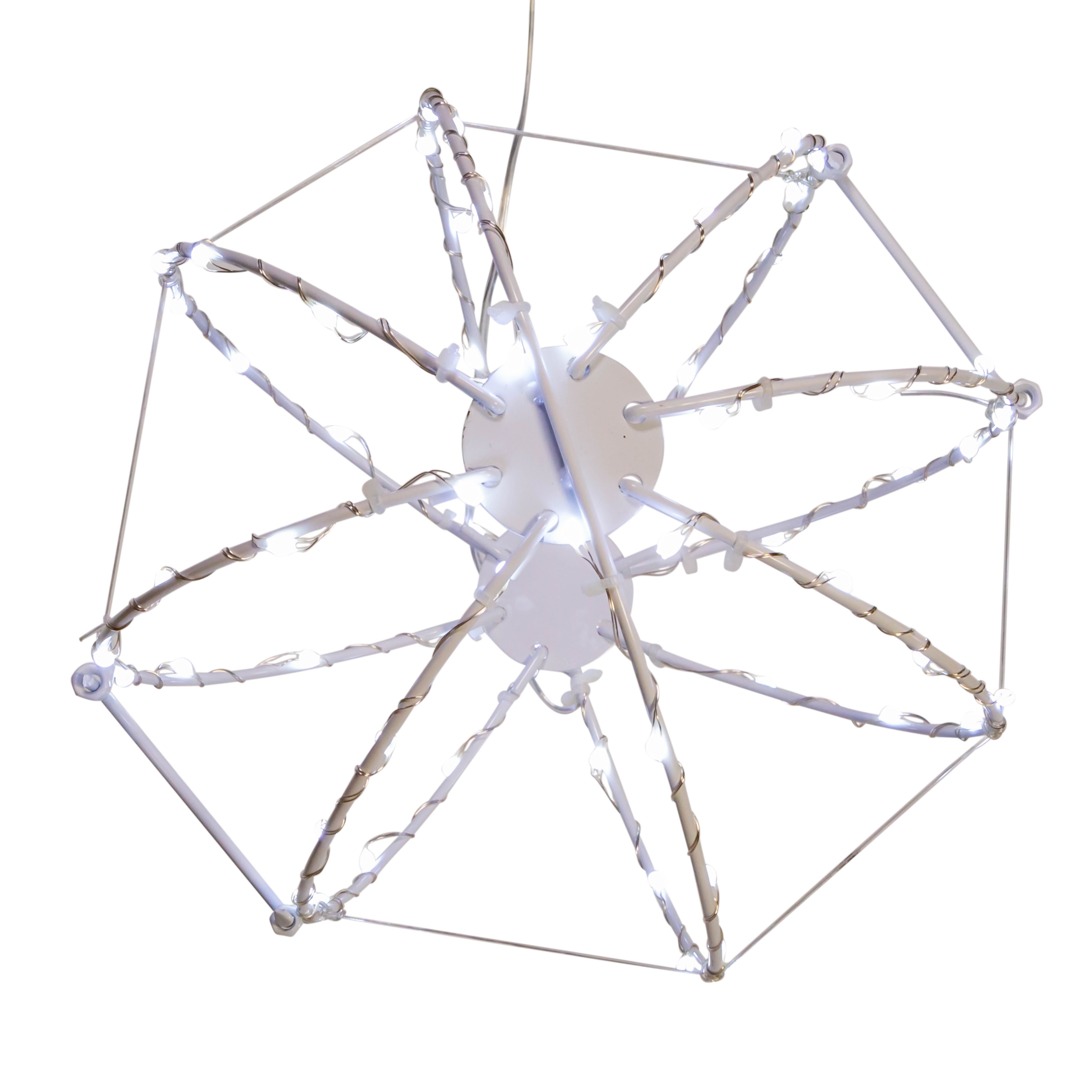 Kurt Adler 12-Inch Cool White Superbright LED Clear Wire Foldable Metal Sphere