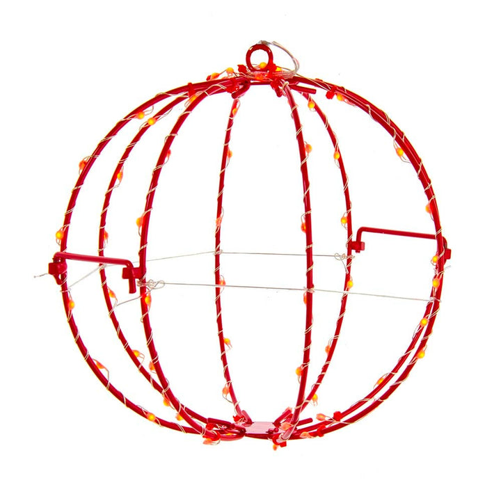 Kurt Adler 8-Inch Red LED Foldable Metal Sphere    