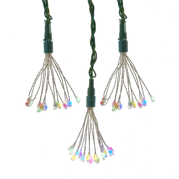 Kurt Adler 75-Light Cluster Lights and Multi-Color Twinkle LED Lights with Green Wire