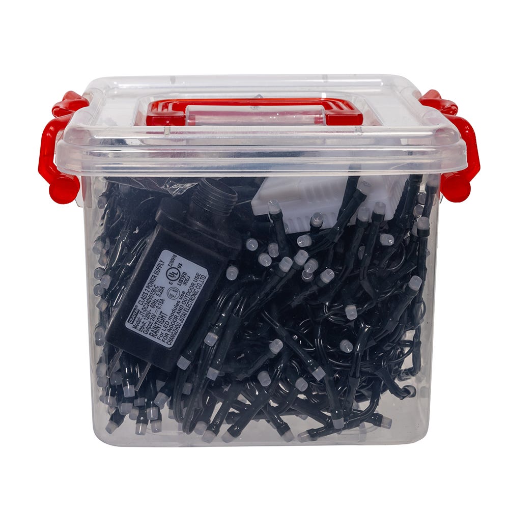 Kurt Adler 16-Foot 480-Light RGB LED Multifunction Green Wire Cluster Garland with Remote