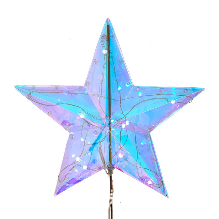 Kurt Adler 13.25-Inch Multicolor RGB Holographic Star Treetop