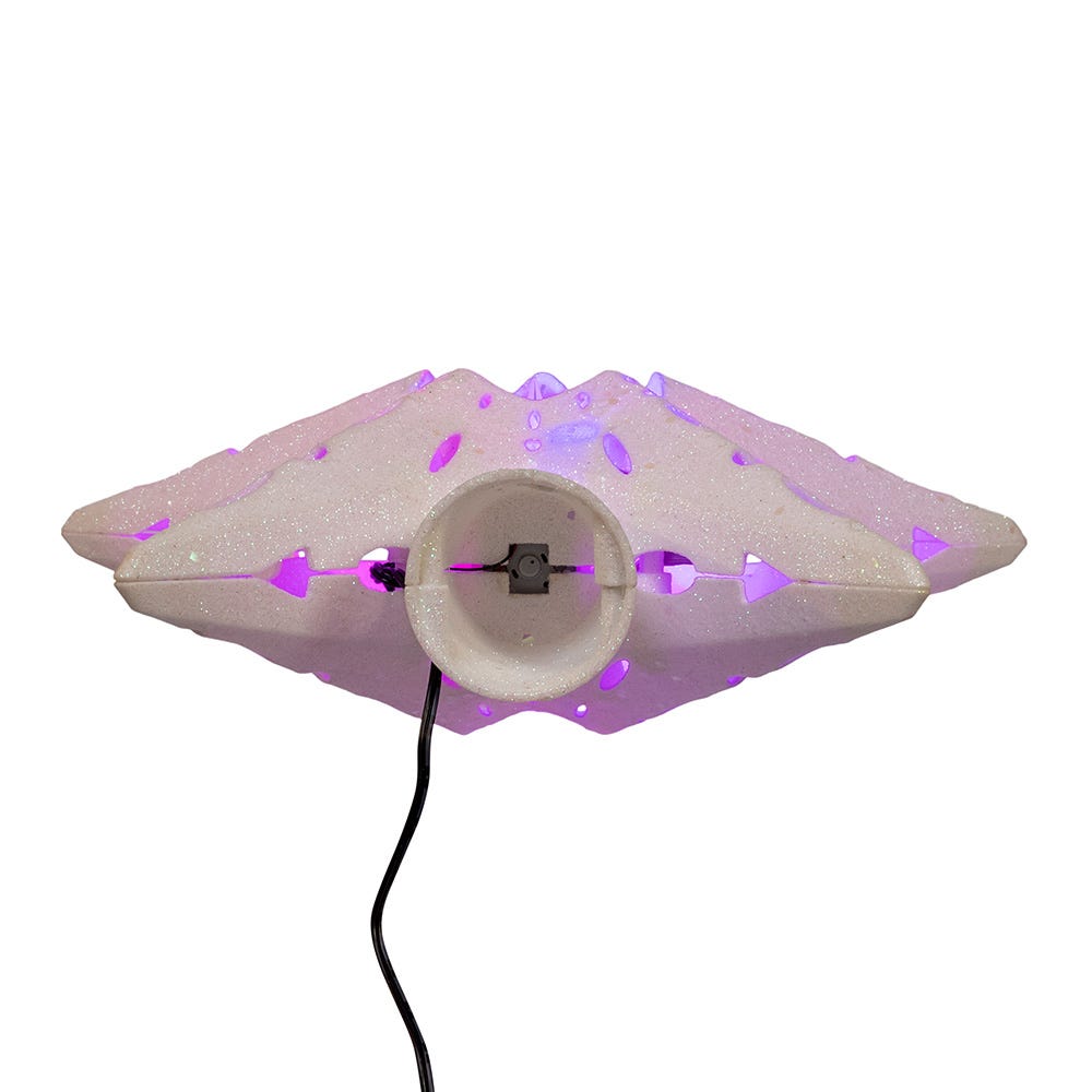 Kurt Adler 12.2-Inch Pre-lit White Glitter Iridescent Star Tree Topper