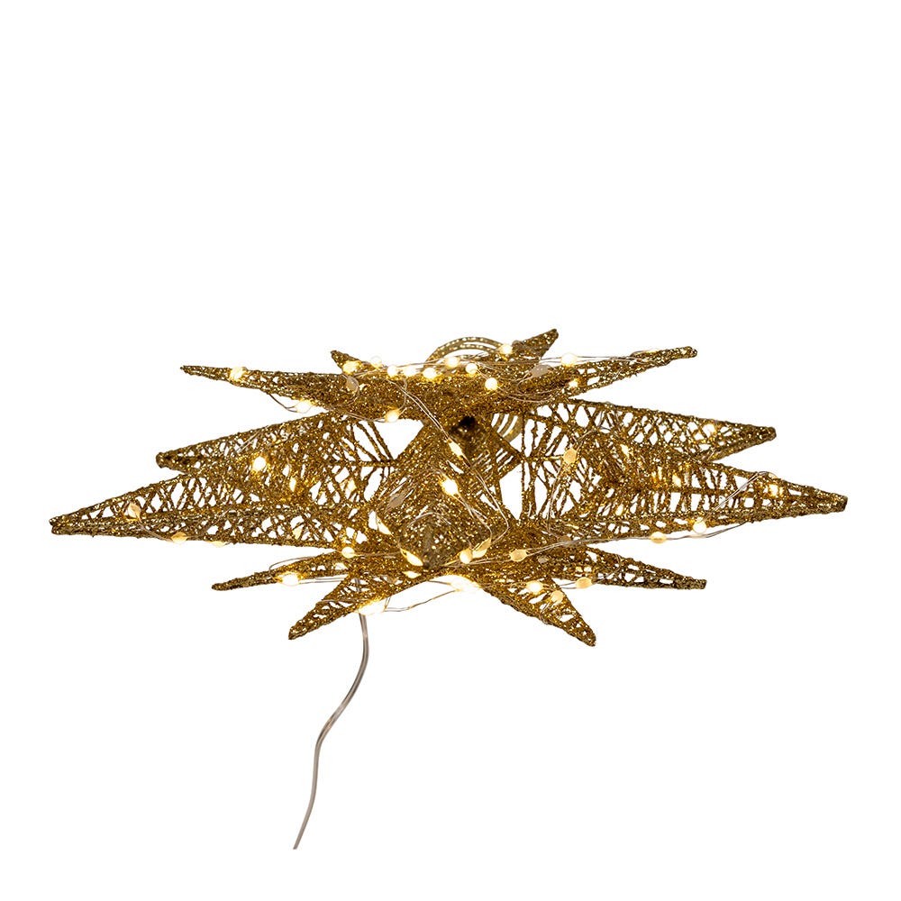 Kurt Adler 15-Inch Twinkling LED Gold Starburst Tree Topper