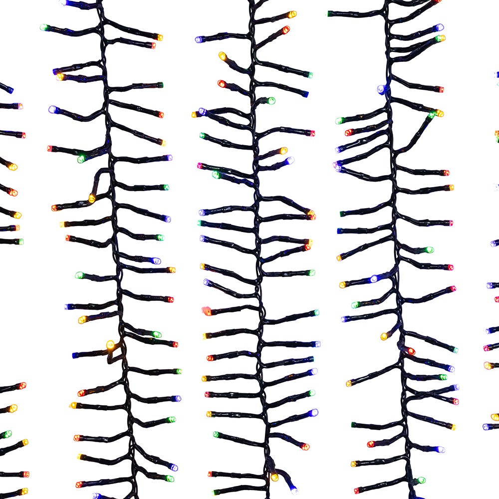 Kurt Adler 16-Foot 480-Light Dual Color 5MM LED Multifunction Cluster Garland with Green Wire AD1075MUWW