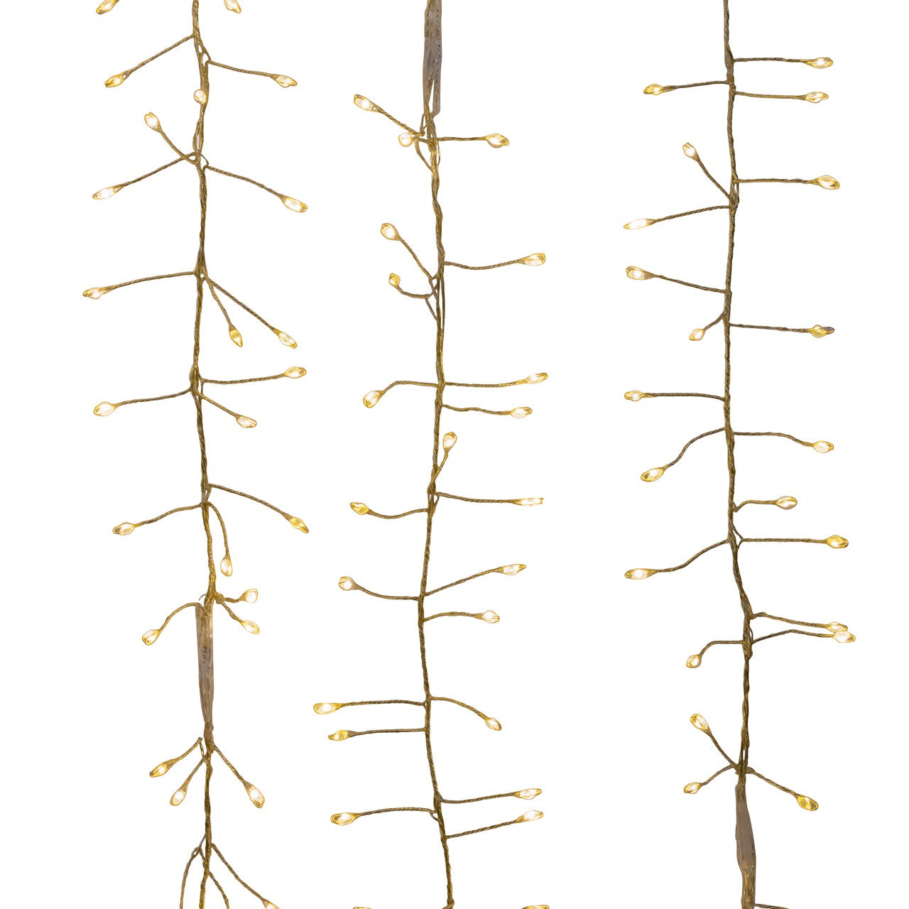 Kurt Adler 7.87' 240L Warm White Twinkle Micro LED Gold Wire Cluster Garland #AD1082WW