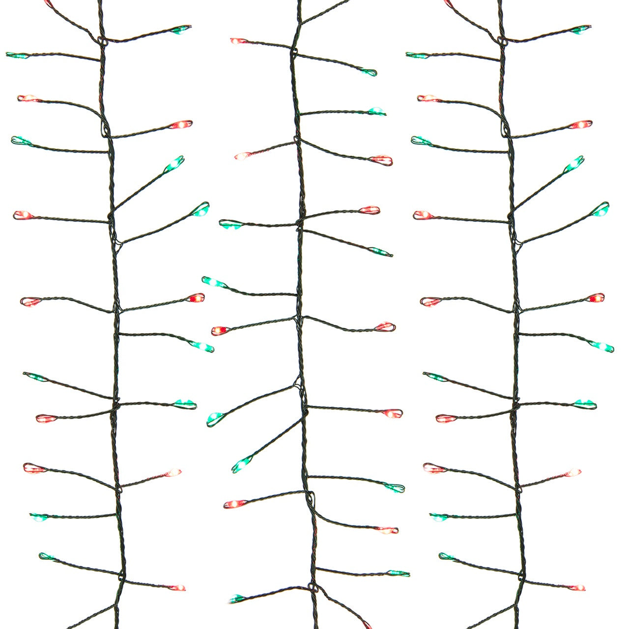 Kurt Adler 8' 240L Red & Green LED Micro Twinkle Fairy Light Cluster Garland #AD1095