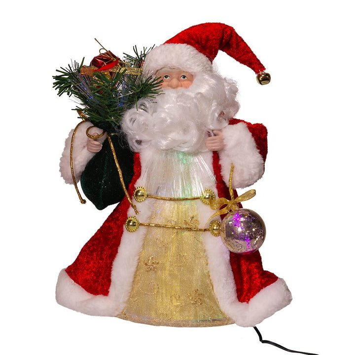 Kurt Adler 12-Inch CUL Fiber Optic LED Santa Treetop