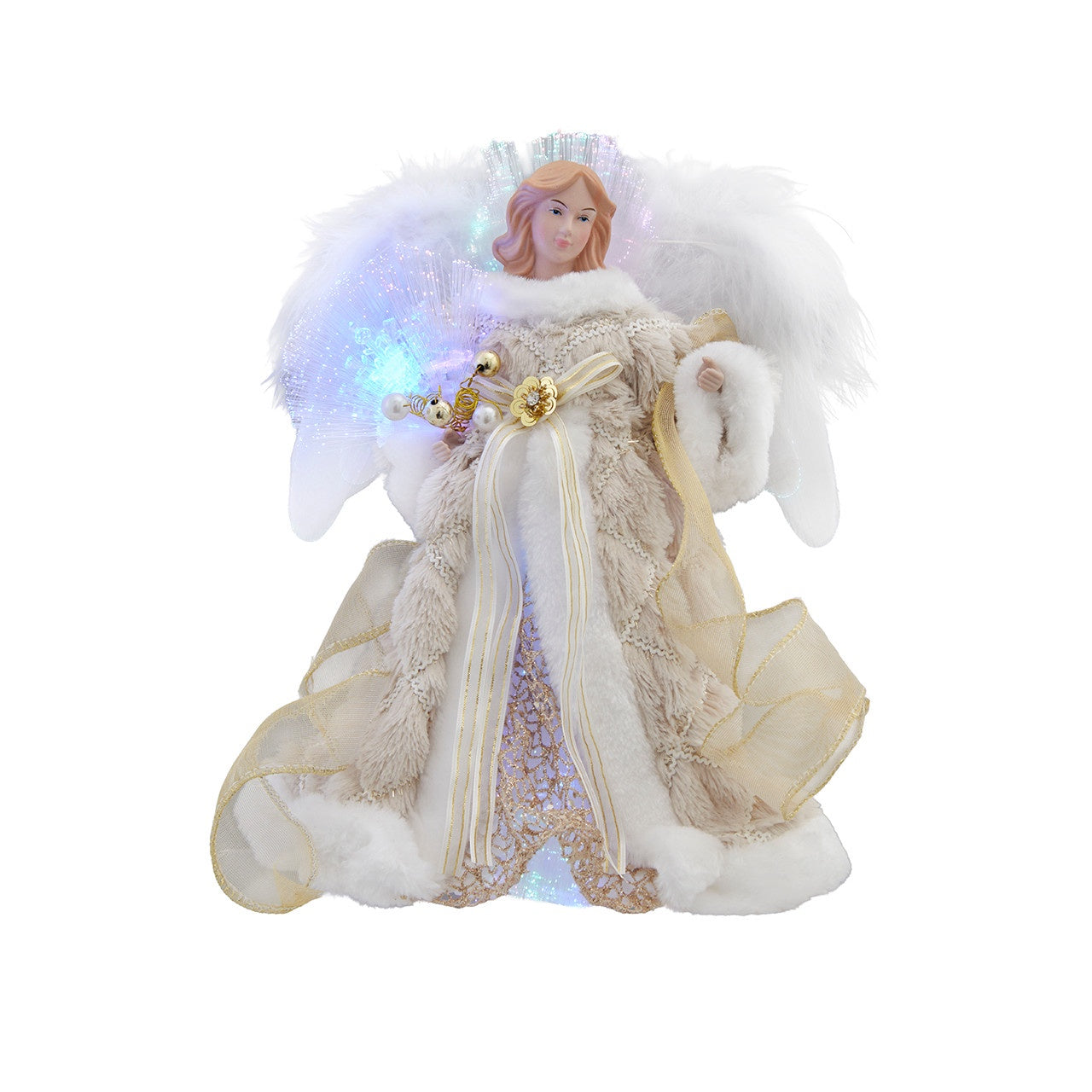 Kurt Adler 12" Fiber Optic LED Angel Tree Topper #AD2005