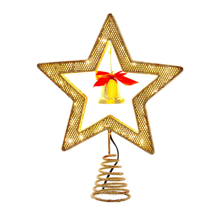 12" LED Gold Star Treetop with Bell #AD2402