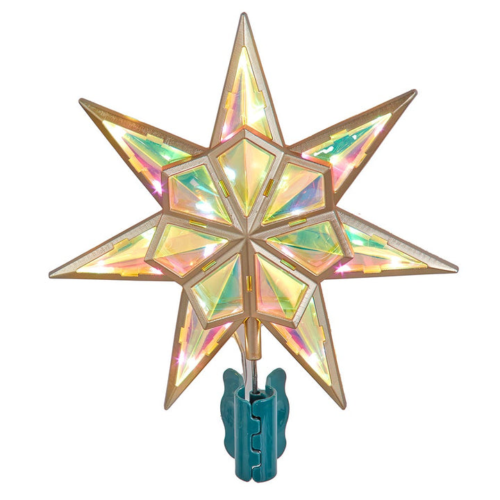 Kurt Adler 11.5-Inch 21-Light 7 Point LED Iridescent Star Tree Topper