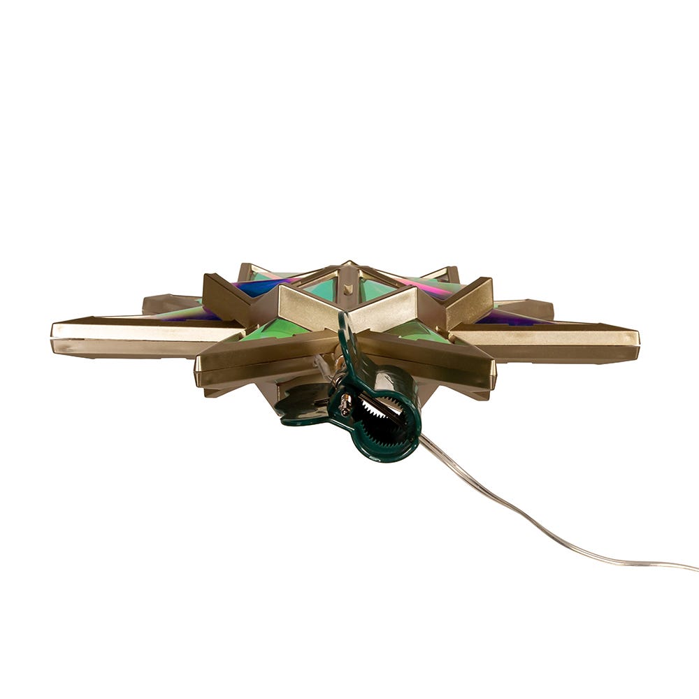 Kurt Adler 11.5-Inch 21-Light 7 Point LED Iridescent Star Tree Topper