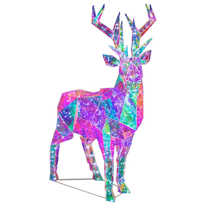 Kurt Adler 35.4-Inch Pre-Lit 500 Cool White LED Multifunction Holographic Reindeer