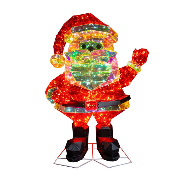 Kurt Adler 30-Inch Pre-Lit 150 Warm White LED Multifunction Holographic Santa