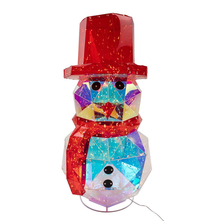 Kurt Adler 24-Inch 300-Light Warm White Fairy LED Iridescent Snowman