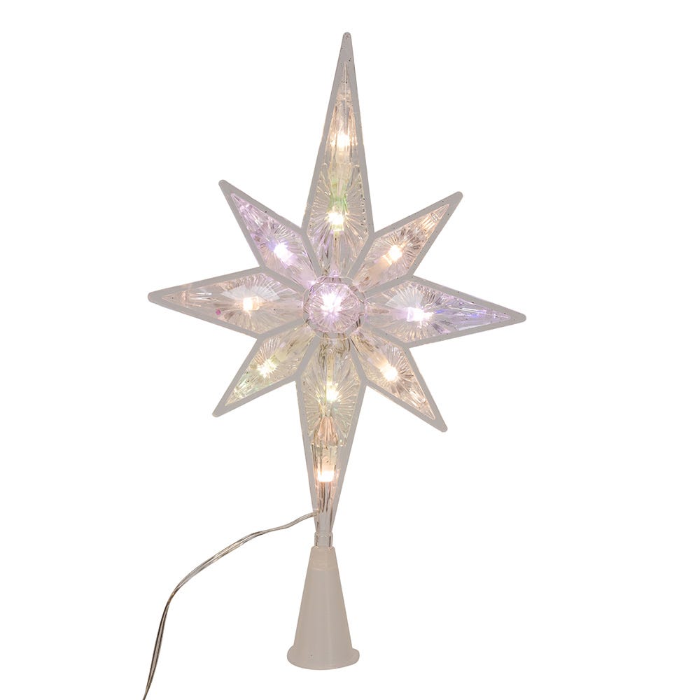 Kurt Adler 12.6-Inch 11-Light Dual Color LED With Color Effect Remote Control Star Tree Topper