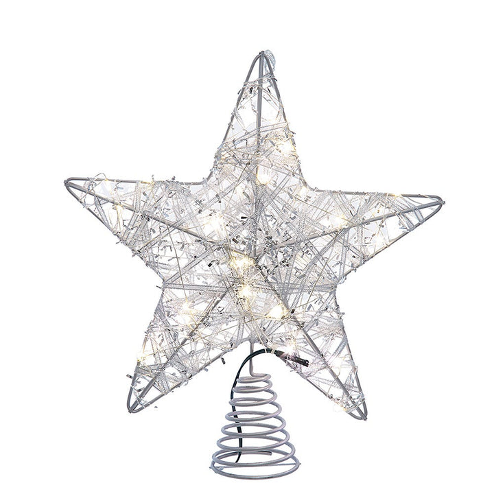 Kurt Adler 10.5-Inch 30-Light Warm White LED Fairy Light 5-Point Star Tree Topper AD2842