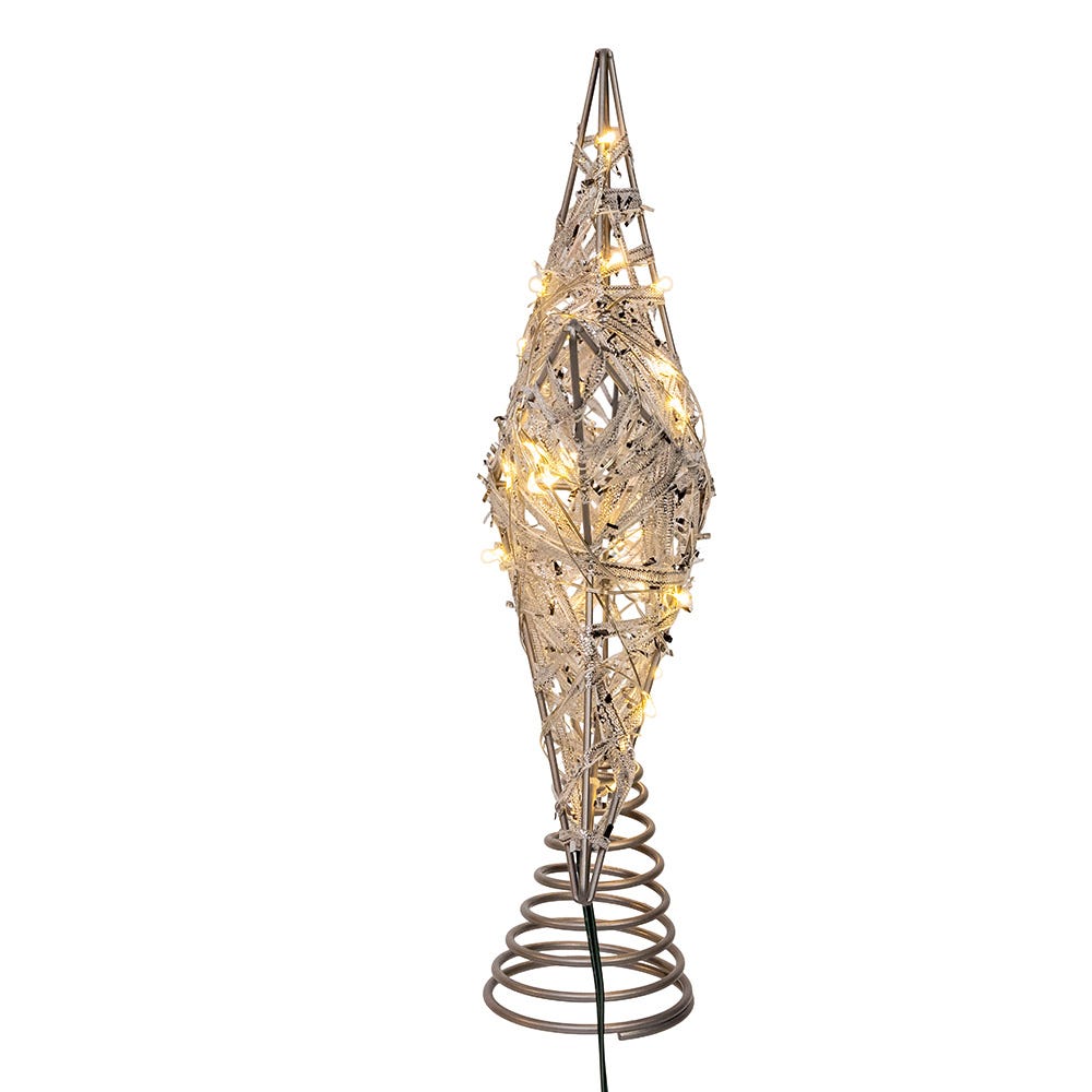 Kurt Adler 10.5-Inch 30-Light Warm White LED Fairy Light 5-Point Star Tree Topper