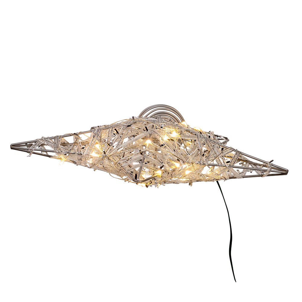 Kurt Adler 10.5-Inch 30-Light Warm White LED Fairy Light 5-Point Star Tree Topper