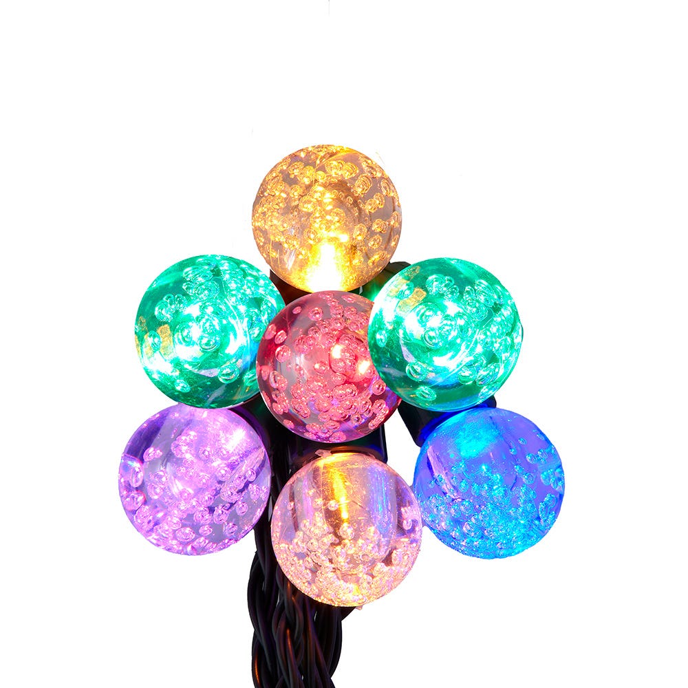 Kurt Adler 40-Light Warm White LED G40 Globe Yard Stakes, 10-Piece Set AD2849