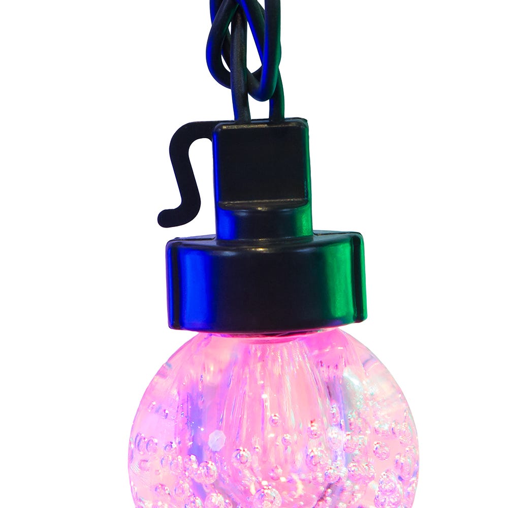 Kurt Adler 40-Light Warm White LED G40 Globe Yard Stakes, 10-Piece Set