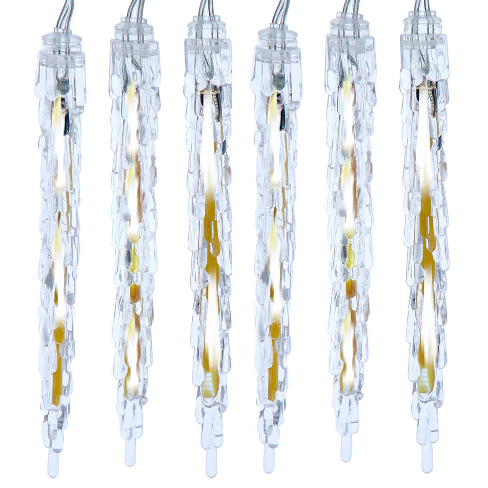 Kurt Adler 7-Inch 10-Light LED Cool White Icicle Light Set AD2866CW