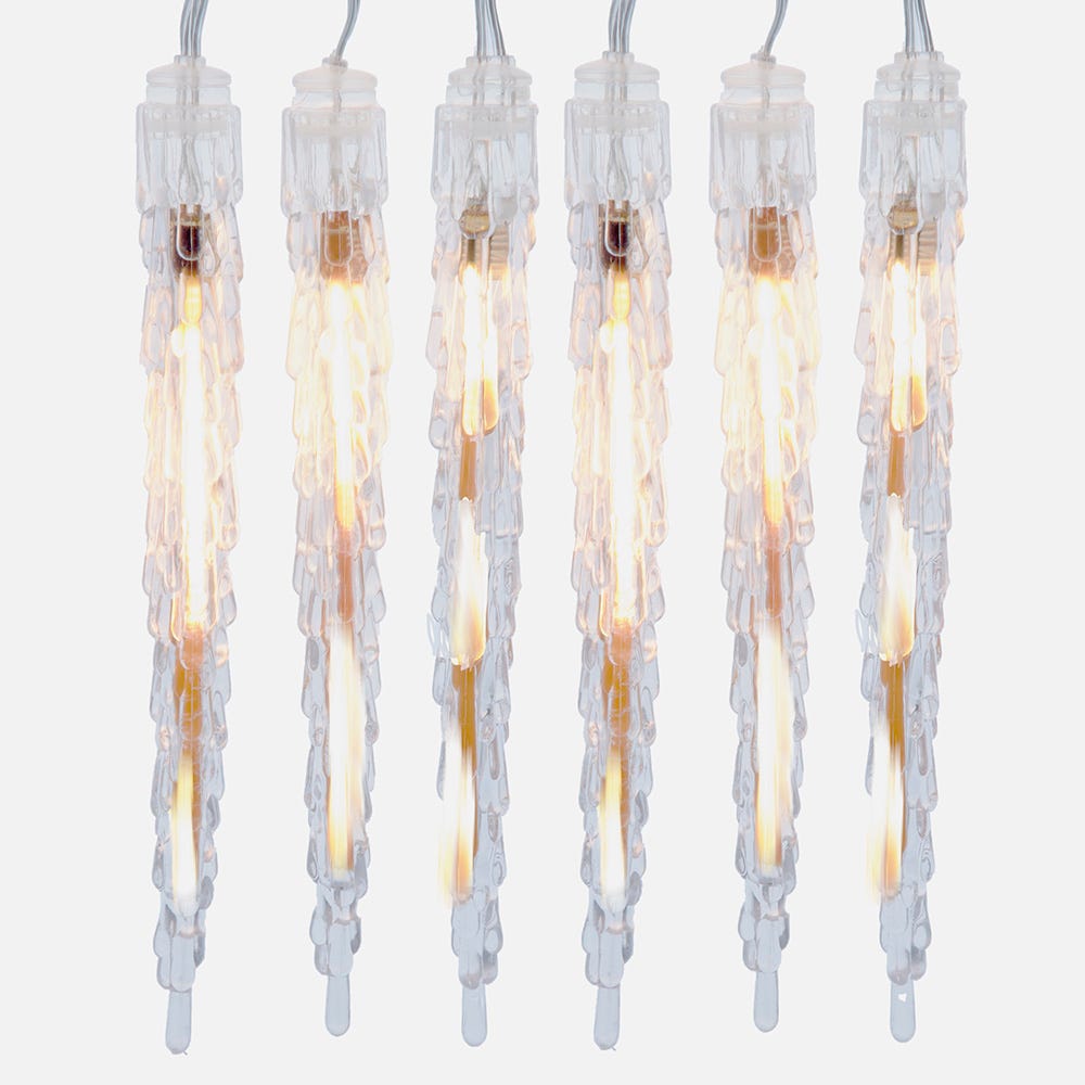 Kurt Adler 10-Light LED Warm White Icicle Light Set AD2866WW