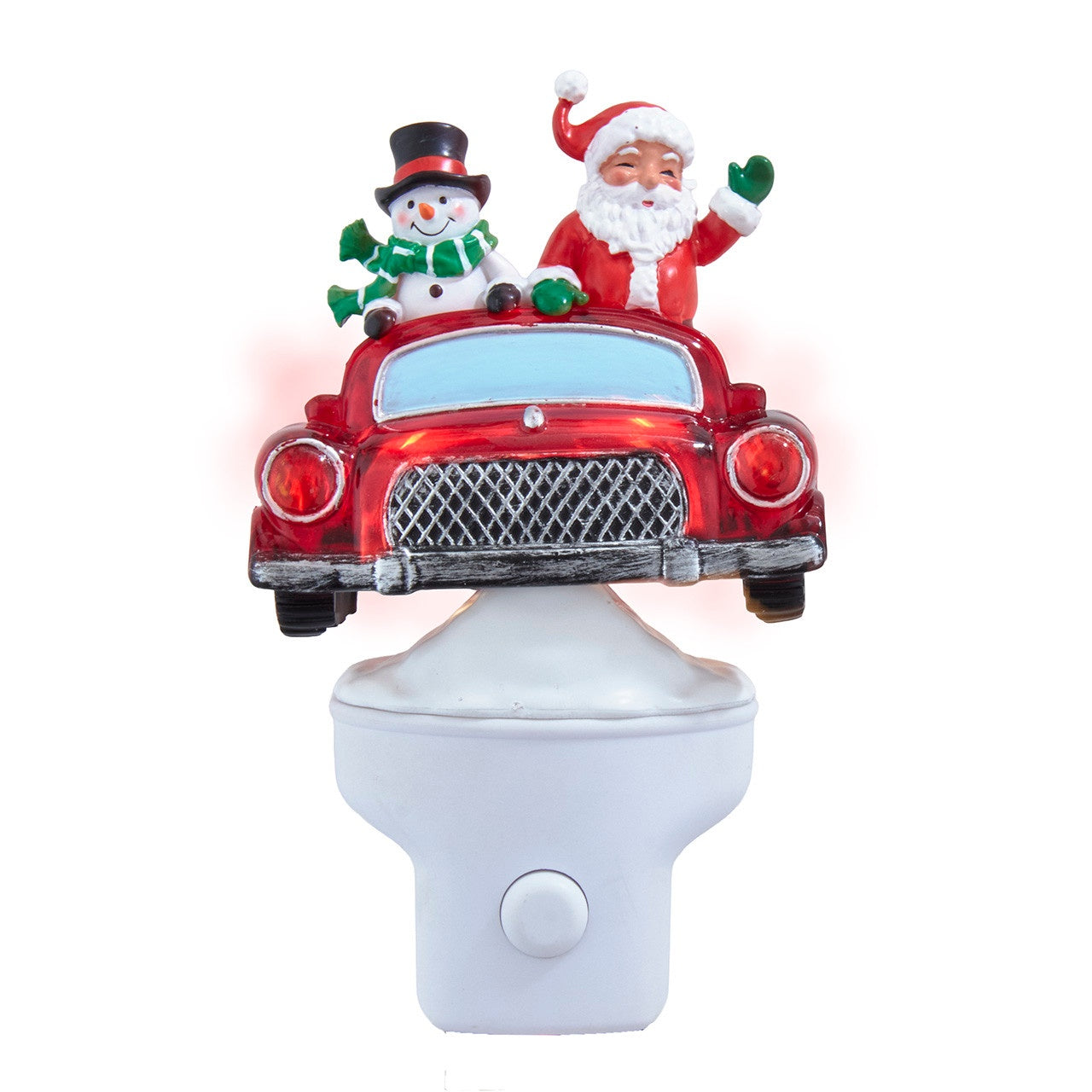 Kurt Adler Snowman & Santa With Car LED Night Light #AD2875