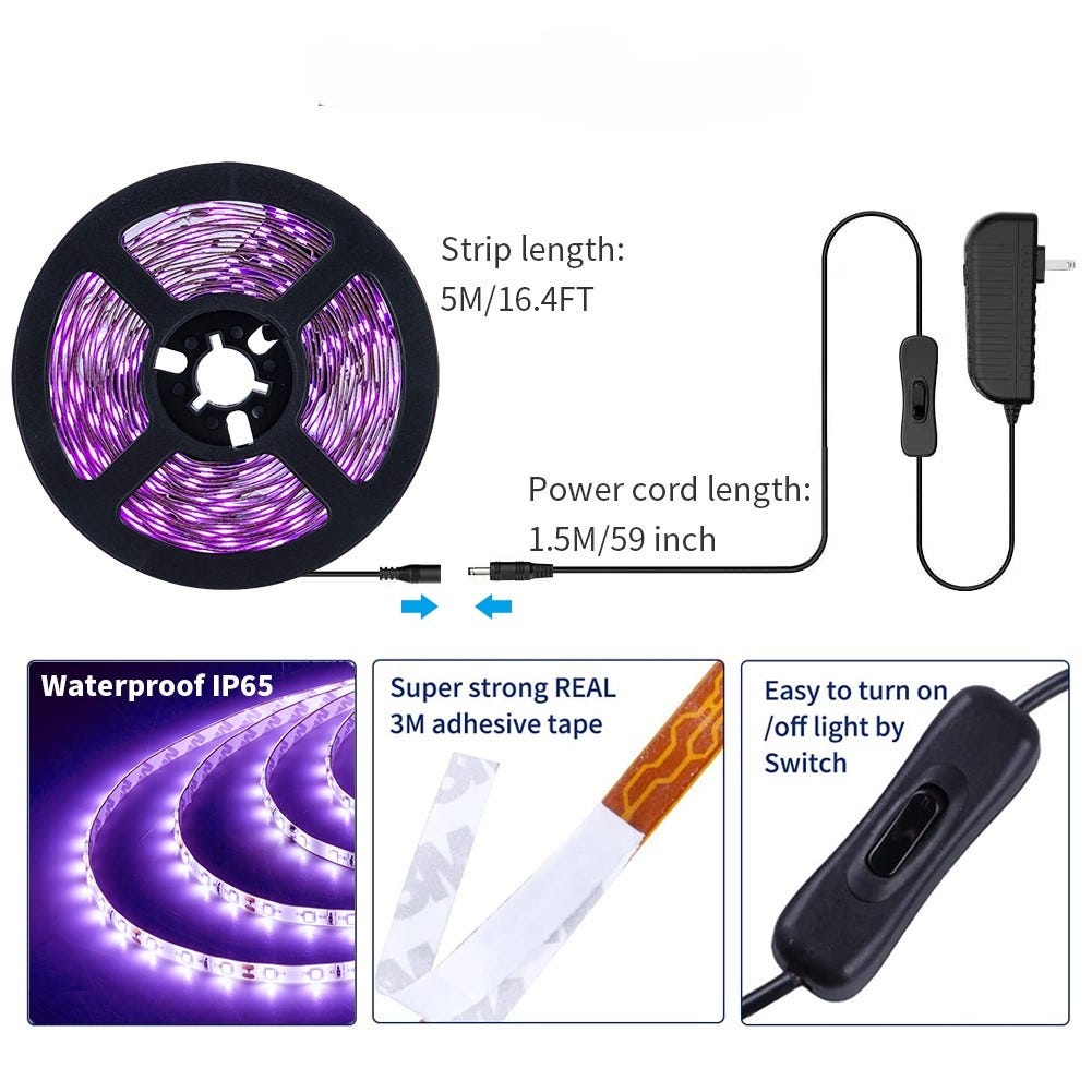 Kurt Adler 16.4-Foot UV LED Strip Light