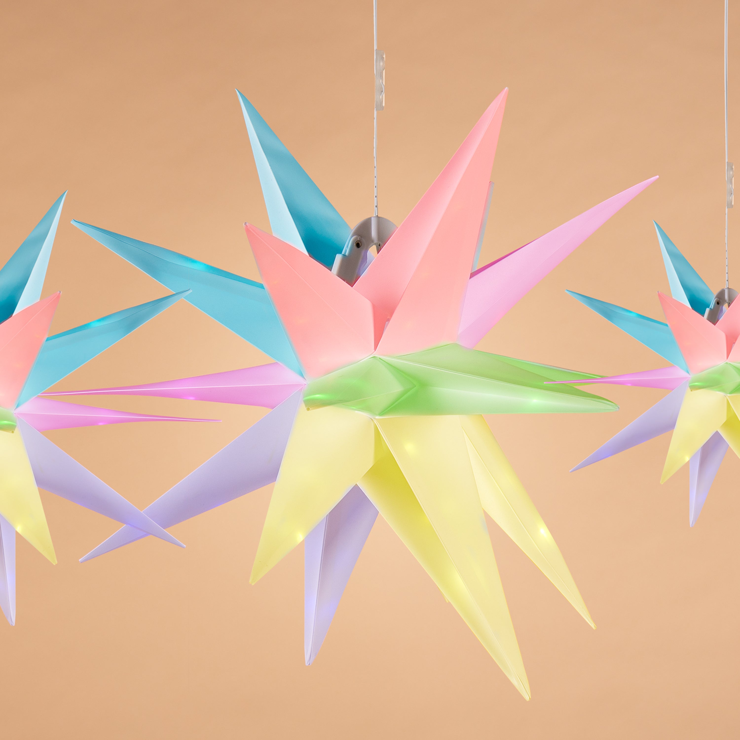 Polished 21.6 in D Electric White Foldable Starburst with 90 smart LED Lights 2740210EC