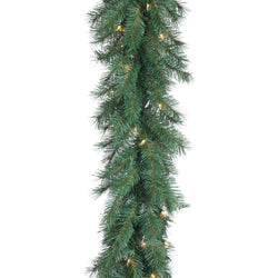 Sterling 9-Foot Long Pre Lit Aspen Spruce Garland with 100 UL Clear LED Lights