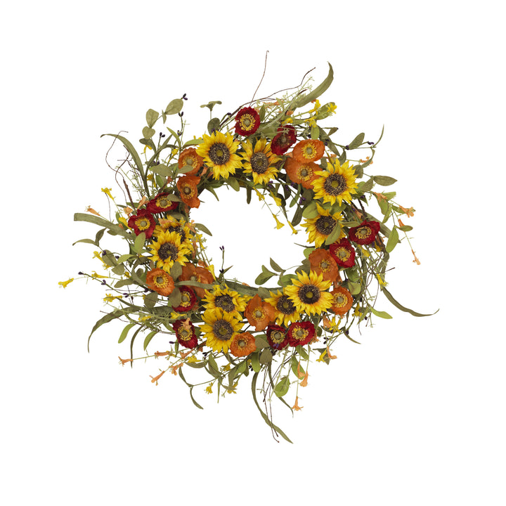 24 in. Mixed Flower Wreath