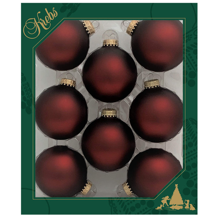 Christmas by Krebs Swiss Chocolate 2.63 in Glass Christmas Tree Ornaments Set of 8 #KBX70253