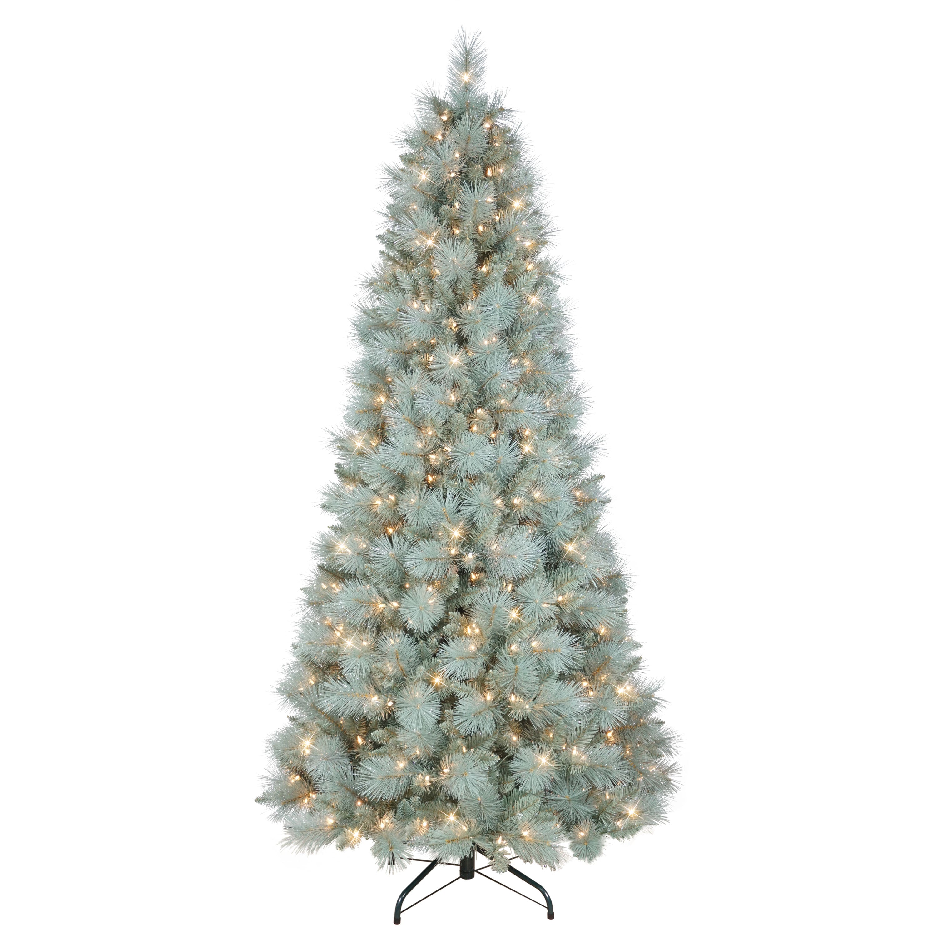 Puleo 7.5' Pre-Lit Stratford Blue Pine Artificial Christmas Tree BLSL1A-75C5SG