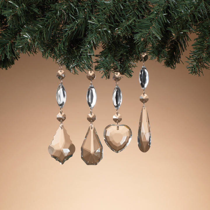 Luxurious 12 Piece Glass and Acrylic Jewel Ornament Set at  6 Inches Long and 4 Styles #2603580EC