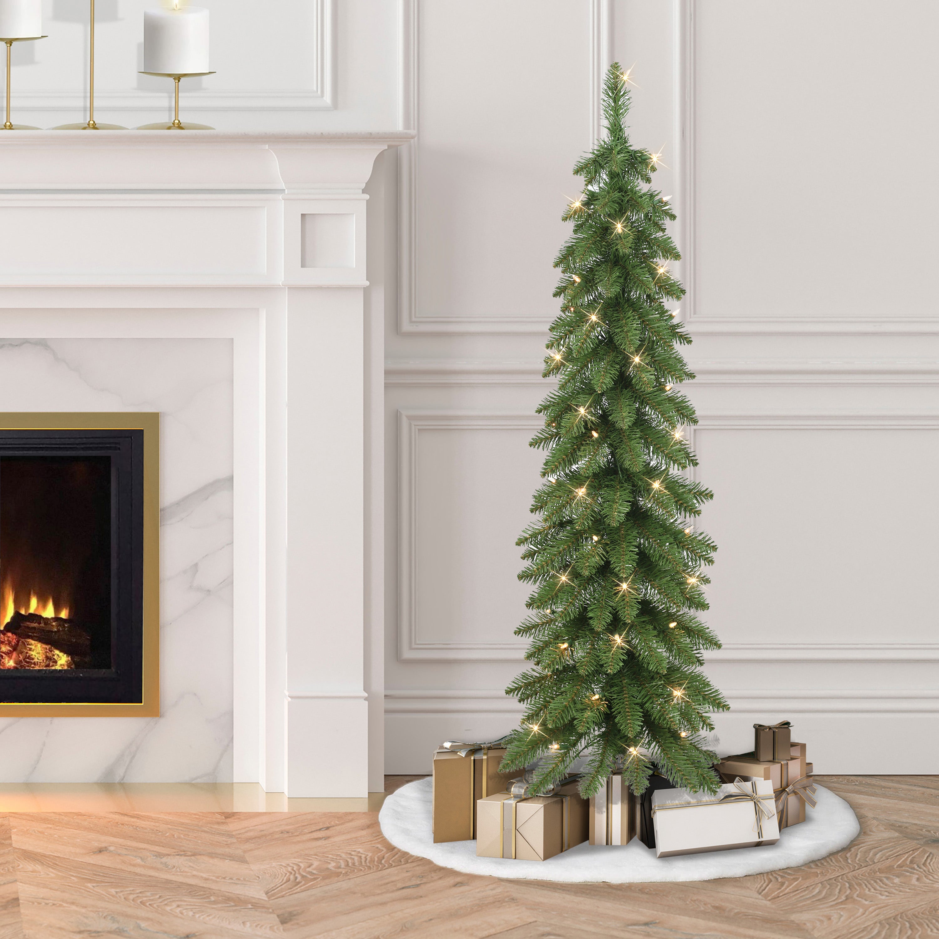 4ft Pre-Lit Alpine Pencil Tree