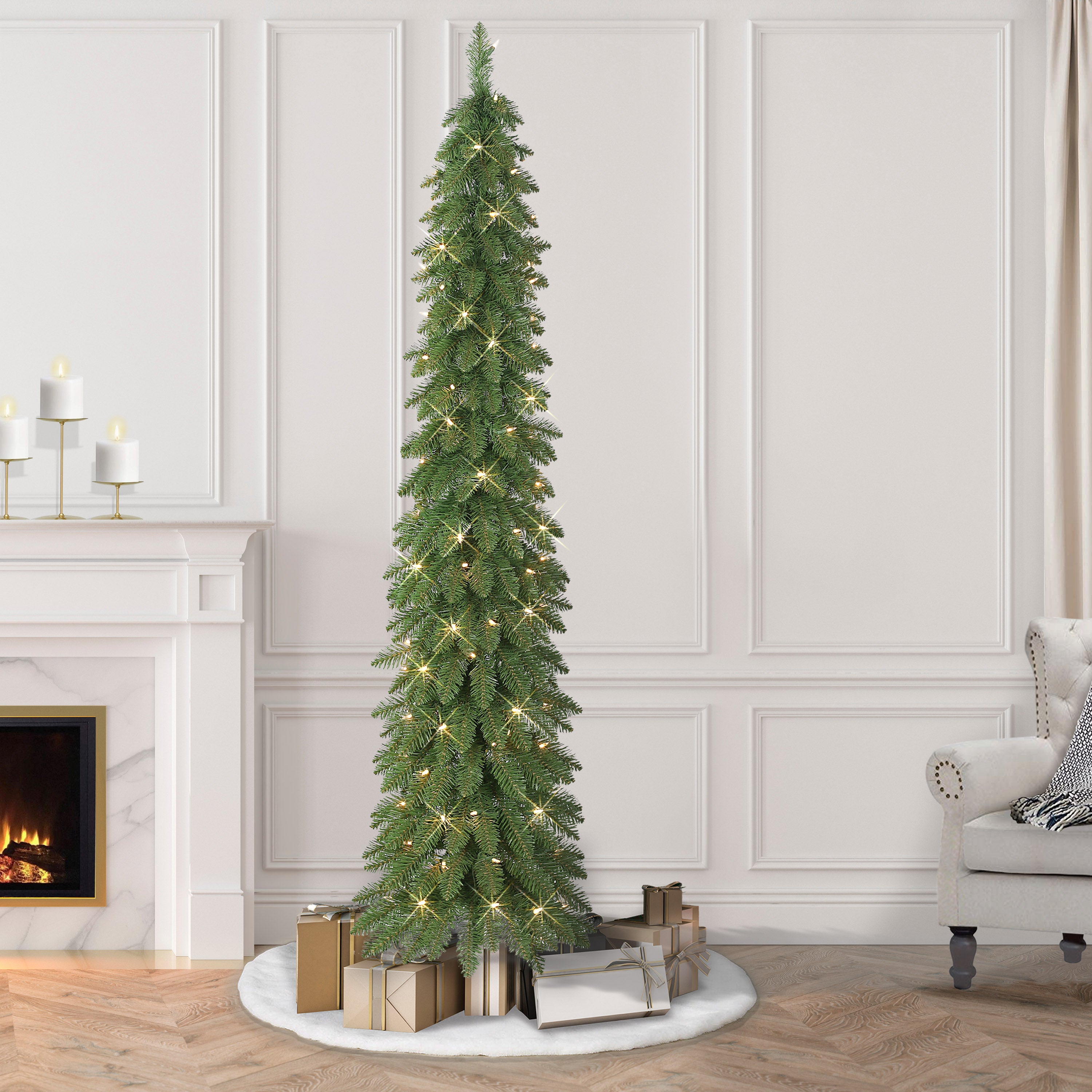 7ft Pre-Lit Alpine Pencil Tree