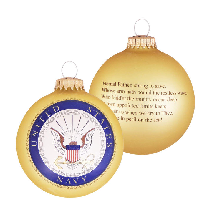 Christmas by Krebs Gold Velvet 3.25 in US Navy Logo Christmas Tree Ornament #KBX63257