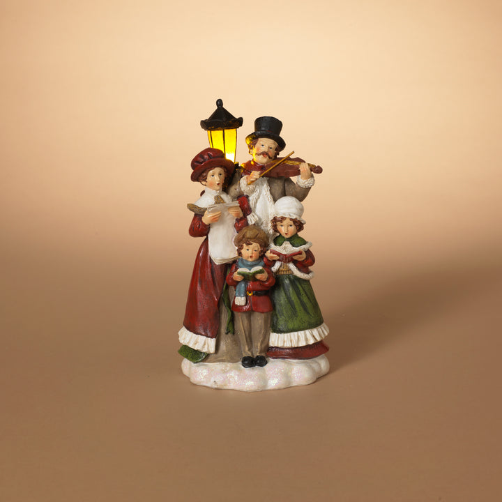 Charming 11 Inch Battery Operated Lighted Resin Holiday Carolers Figurine #2653980EC