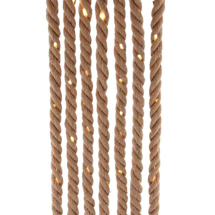 Kurt Adler 30-Light 9.8 Foot Battery-Operated Natural Brown Rope with Warm White Superbright LED Light Set