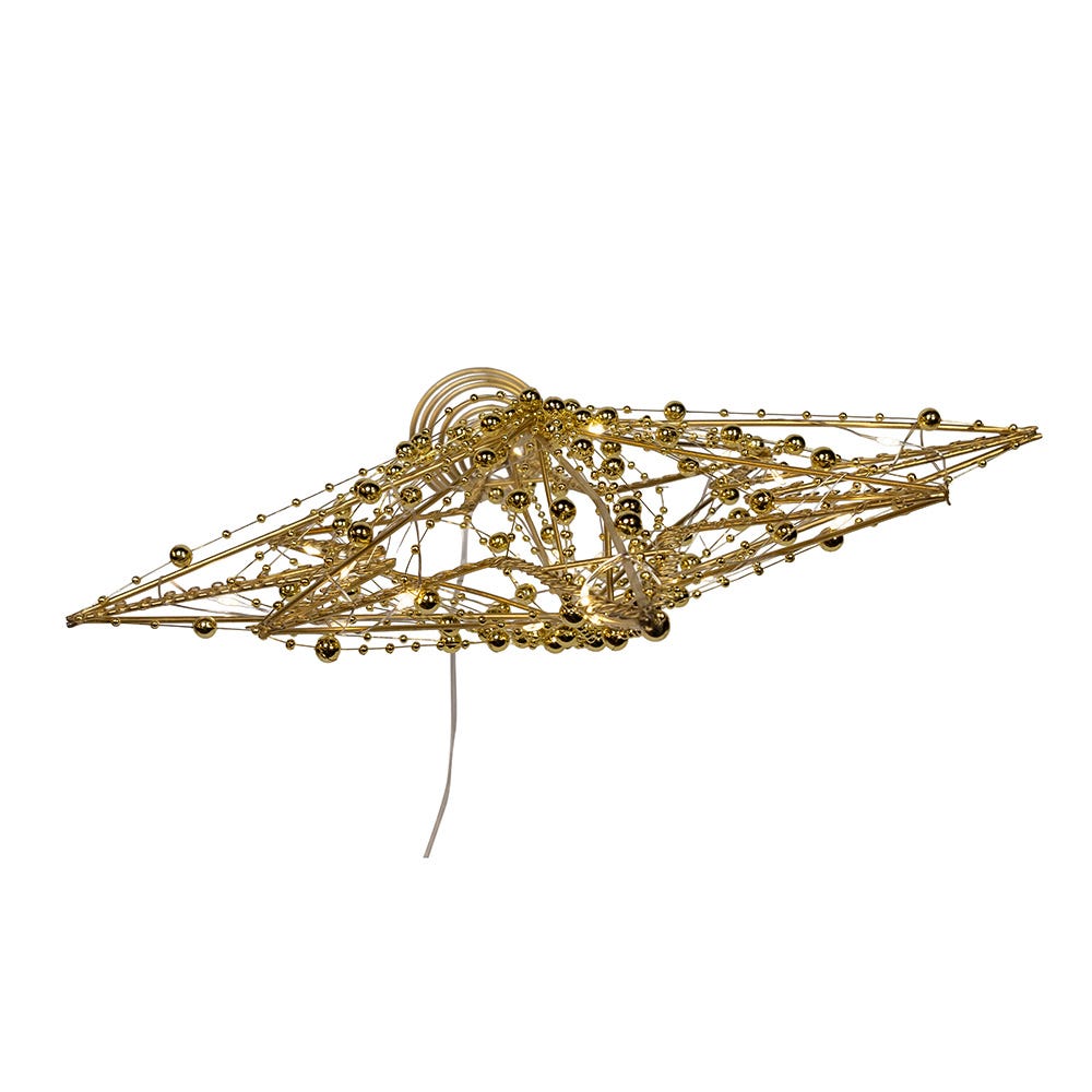 Kurt Adler 19.7-Inch Battery Operated LED Lighted 8-Point Gold Metal Star Tree Topper