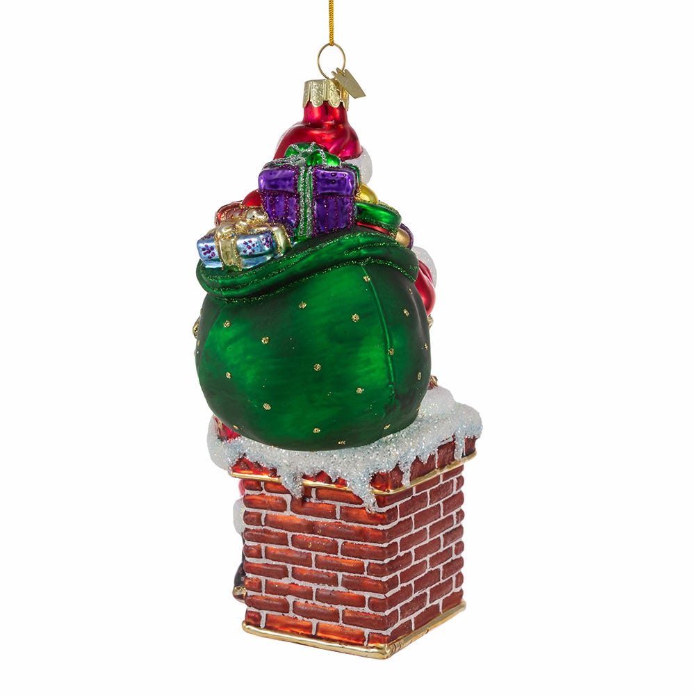 Kurt Adler 7-Inch Bellisimo Santa In Chimney Ornament