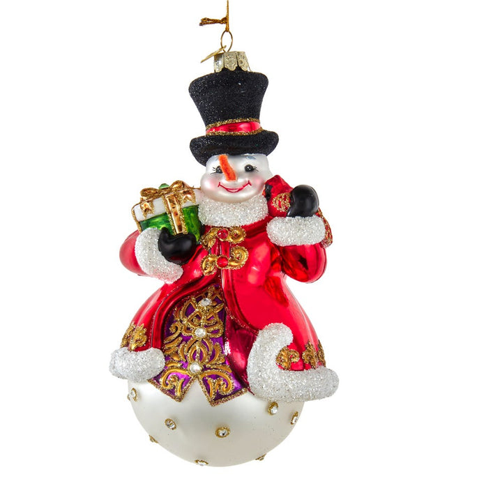 Kurt Adler 7-Inch Bellisimo Snowman with Top Hat Ornament